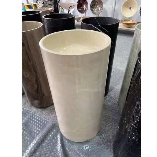 Beige Standing Marble Basin Sink | Lise Luxury
