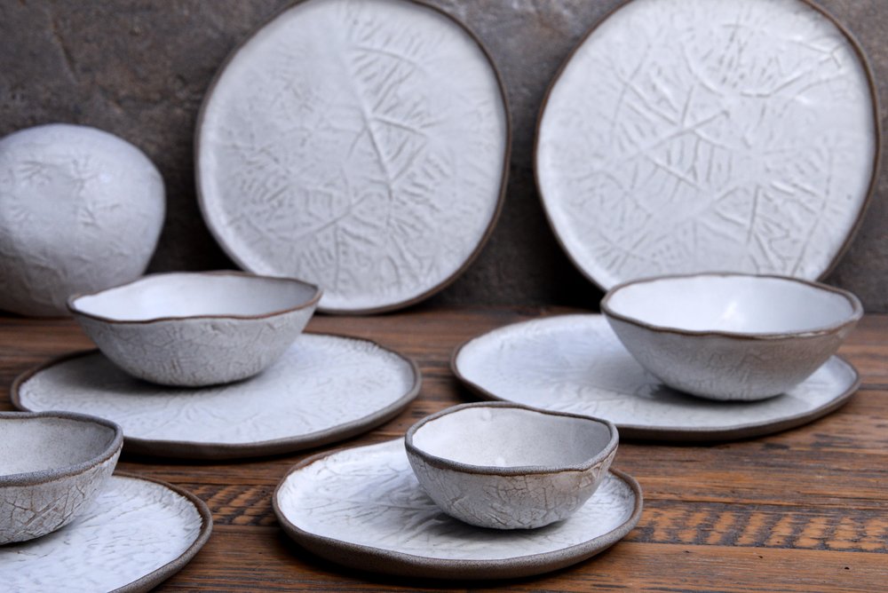 White Leaf - Dinner Set