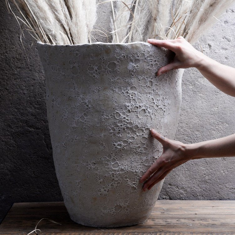 Xl Floor Vase Crater Moon Glaze