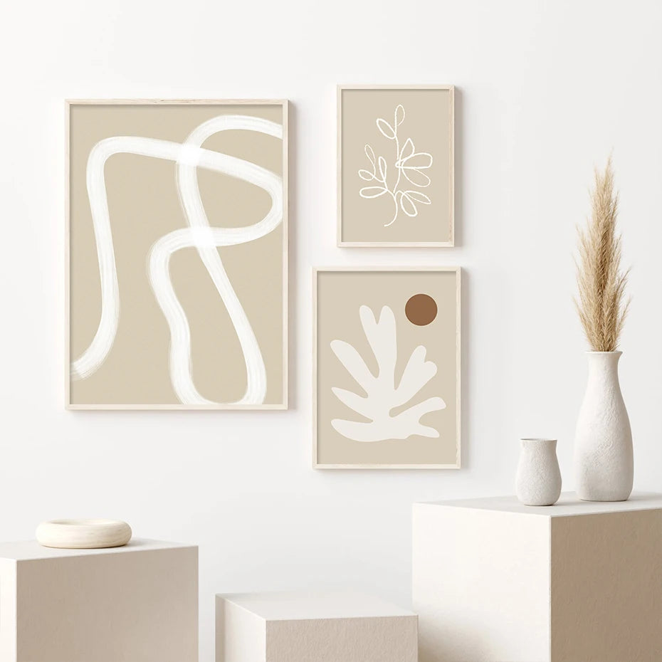 Boho Matisse posters beige white