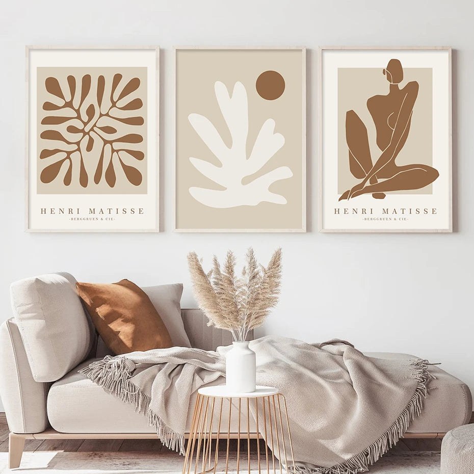 Boho Matisse posters beige white