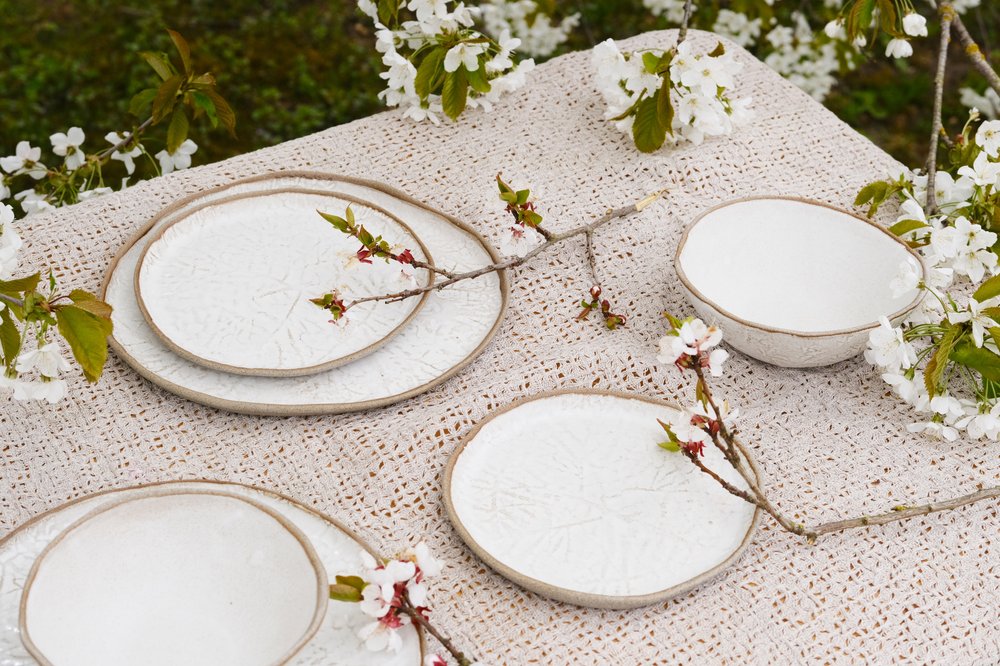 White Leaf - Dinner Set