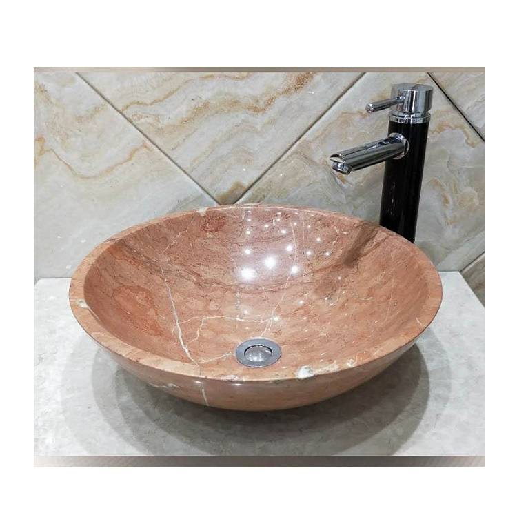Rose Marble Basin Sink