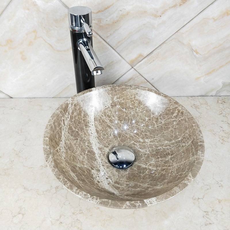 Light Brown Marble Basin Sink