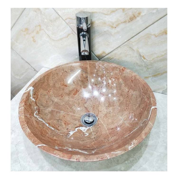 Rose Marble Basin Sink