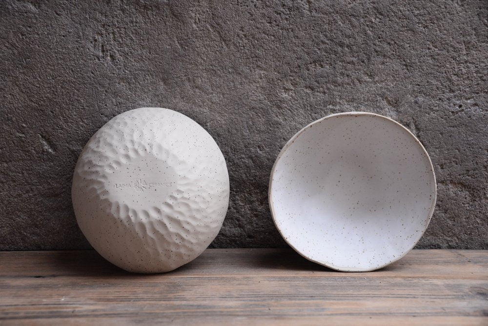 Speckled White Stoneware Dinner Set
