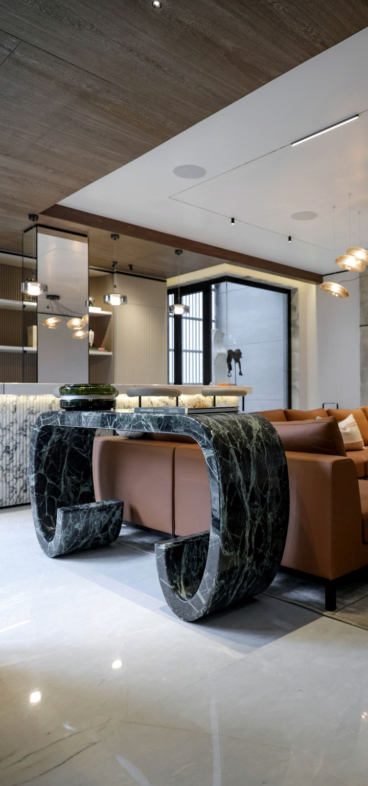 Contemporary stone and timber interior