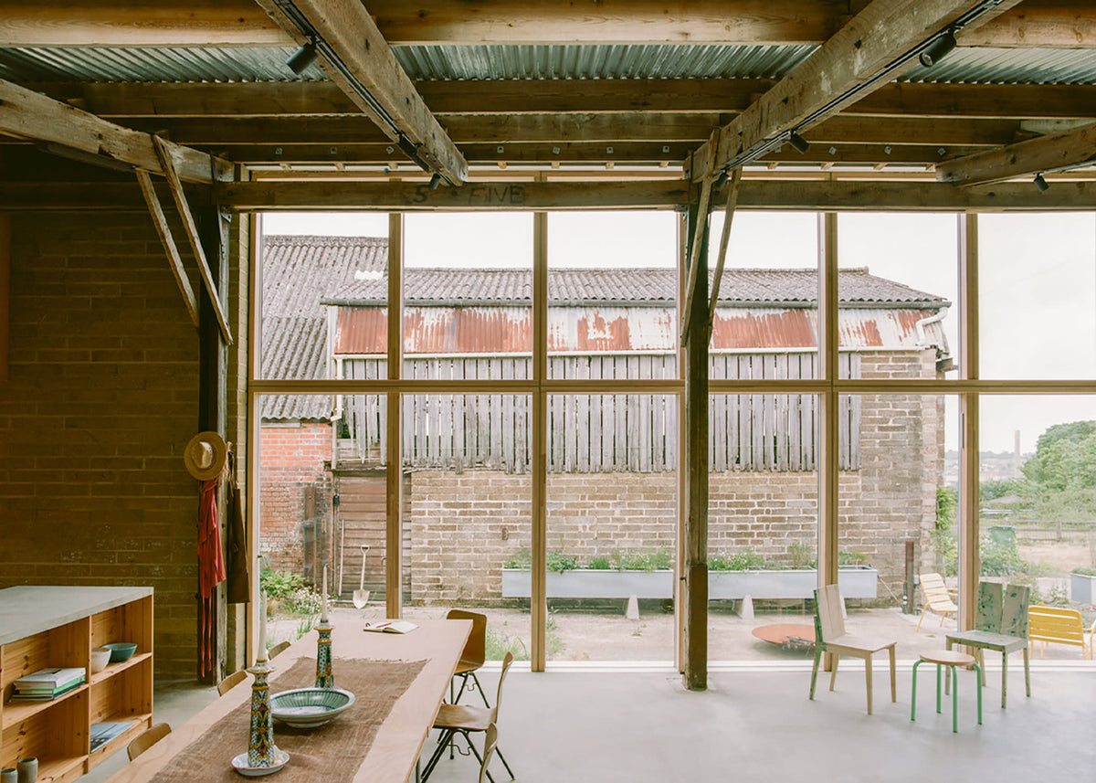 South Barn’s glazed living space looks towards the neighbouring agricultural building.
