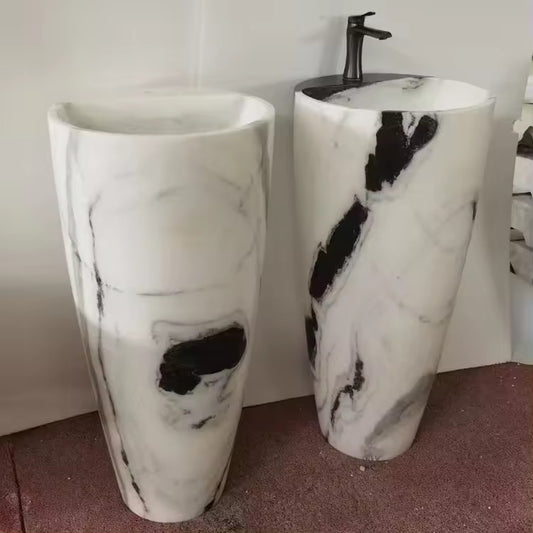 black & white marble basin sink