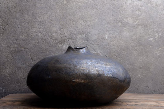 Wabi-sabi Large Bud Vase In Bronze