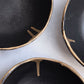 Dinner Set Black Stoneware With Gold Edge
