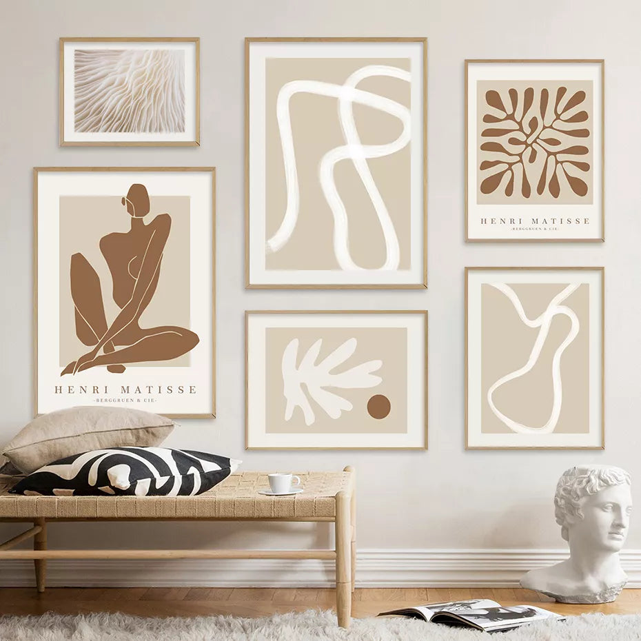 Boho Matisse posters beige white