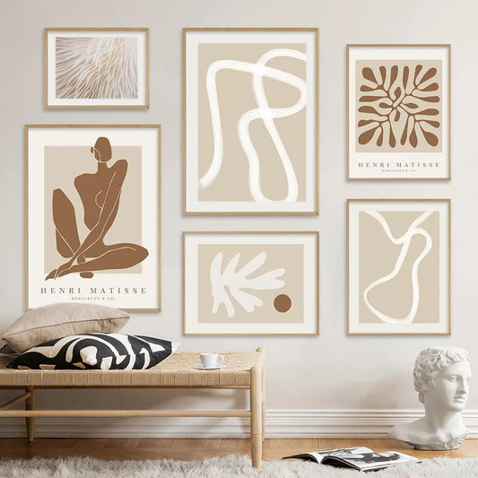 Boho Matisse posters beige white