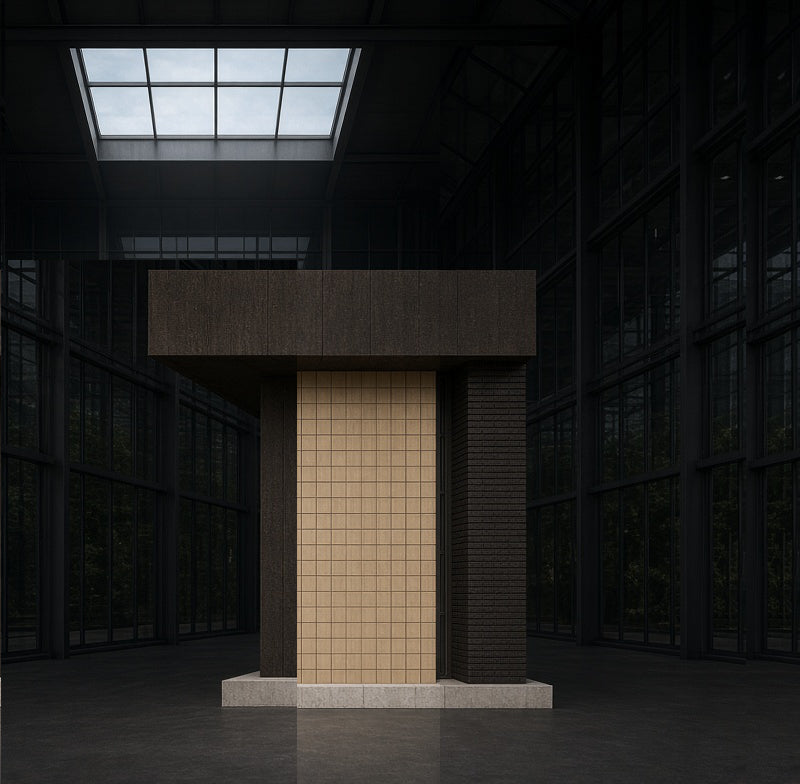 Project visualisation of a monumental passage for Mass, Space, and Biomateriality