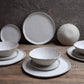 Speckled White Stoneware Dinner Set