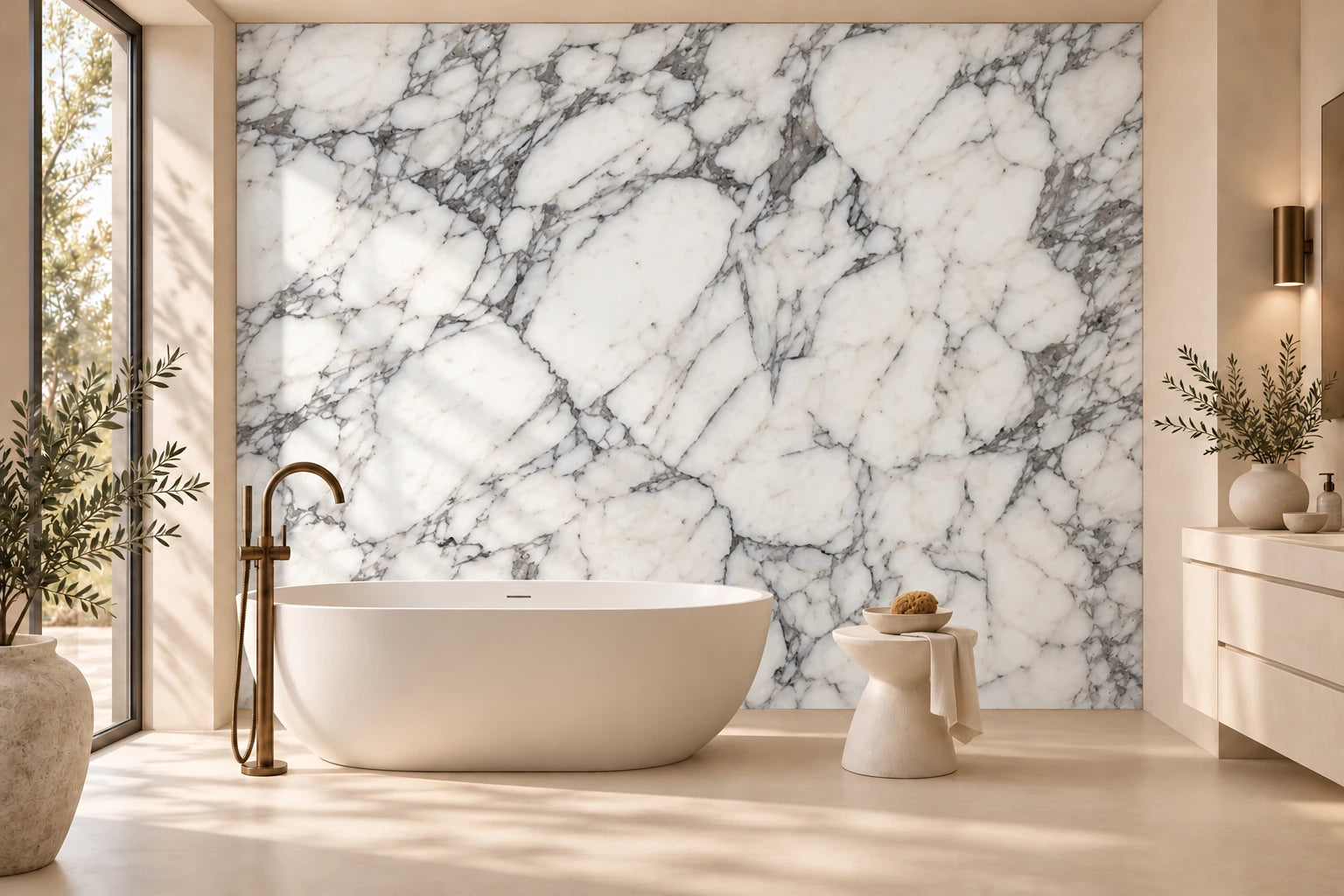Design render of Walls in Arabescato Corchia
