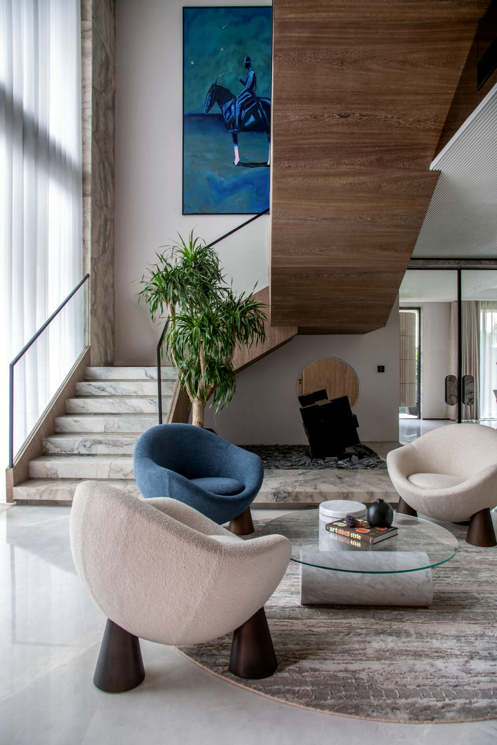 Bright marble hotel lobby