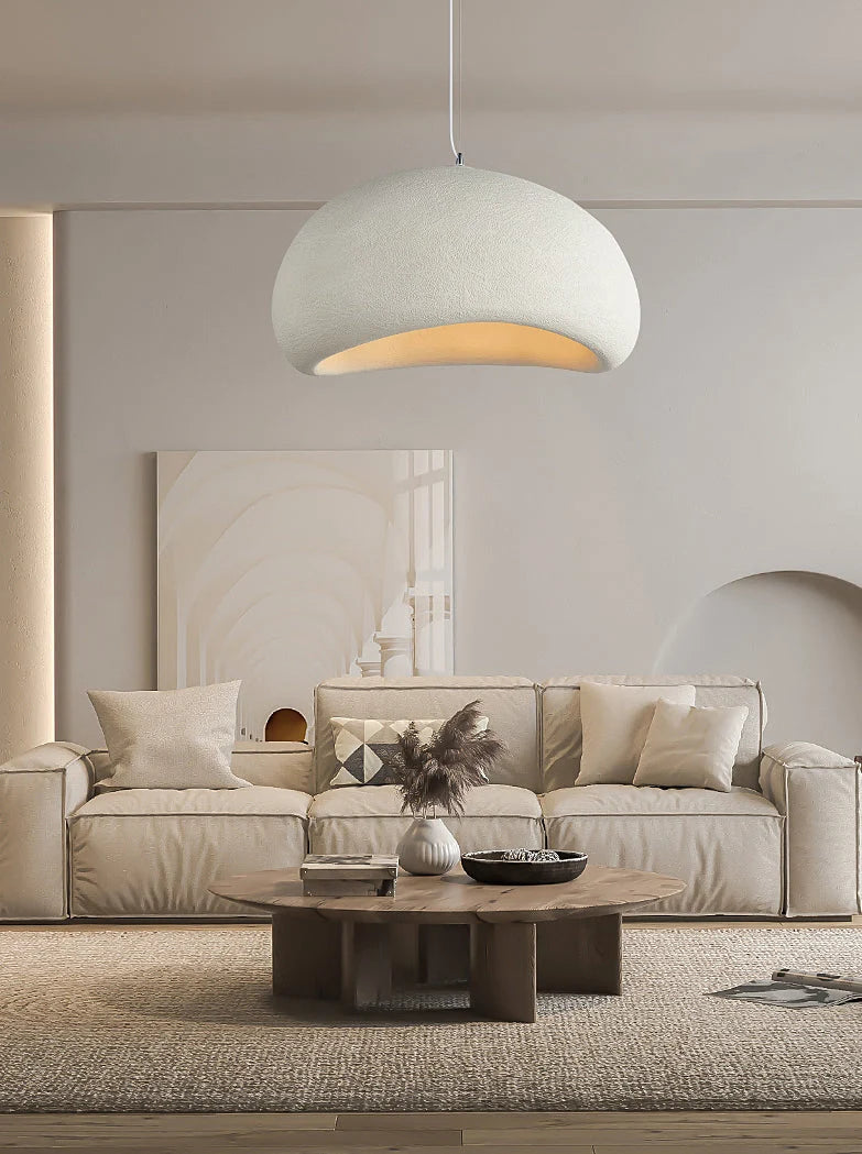 Wabi Sabi dome table lamp in a neutral interior