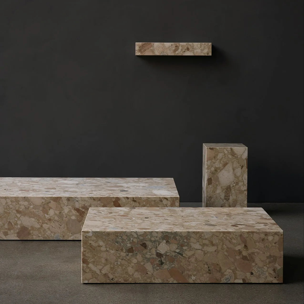 Sculptural natural stone coffee table in a refined interior